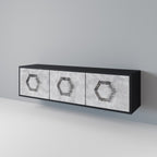 HEXAGONAL FIGURES TV-Lowboard mit 3 Türen in Schwarz