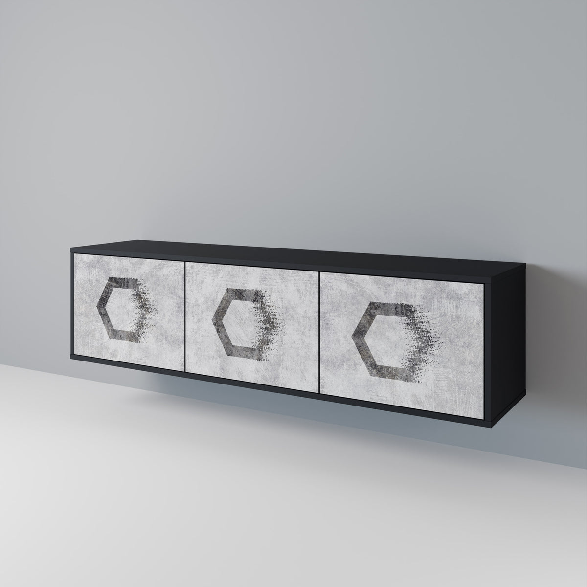 HEXAGONAL FIGURES 3-türiges TV-Lowboard