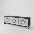 HEXAGONAL FIGURES TV-Lowboard mit 3 Türen in Schwarz