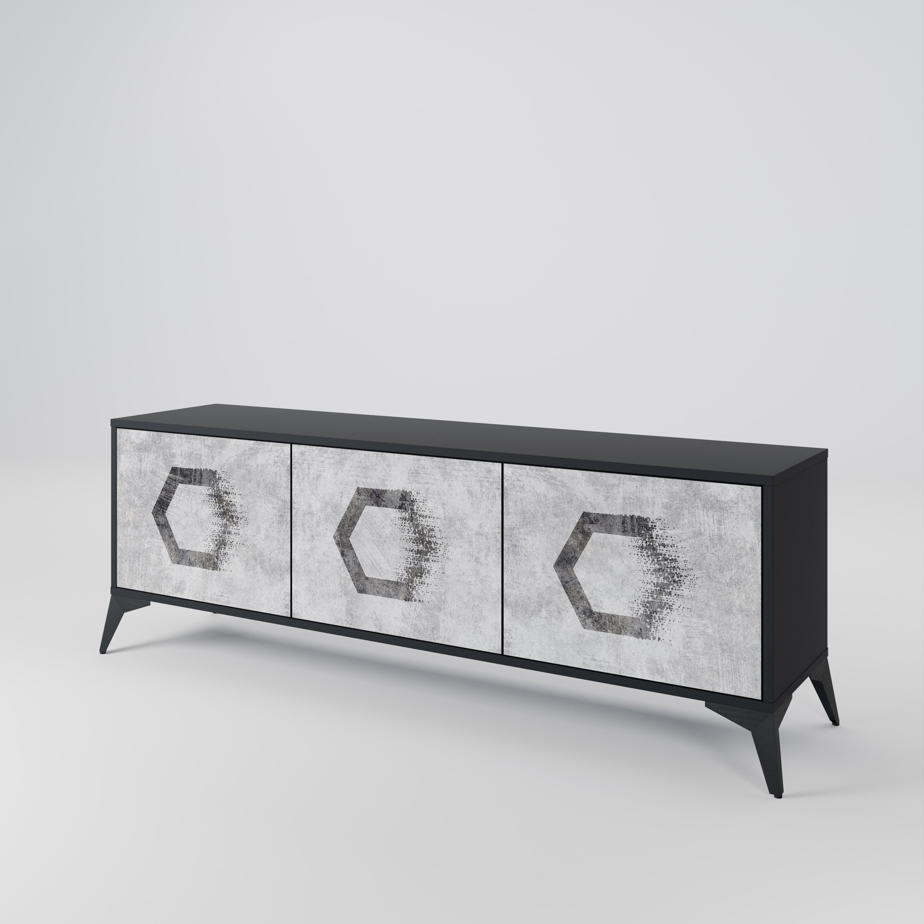 HEXAGONAL FIGURES 3-Door TV Cabinet