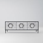 HEXAGONAL FIGURES TV-Lowboard mit 3 Türen in Schwarz