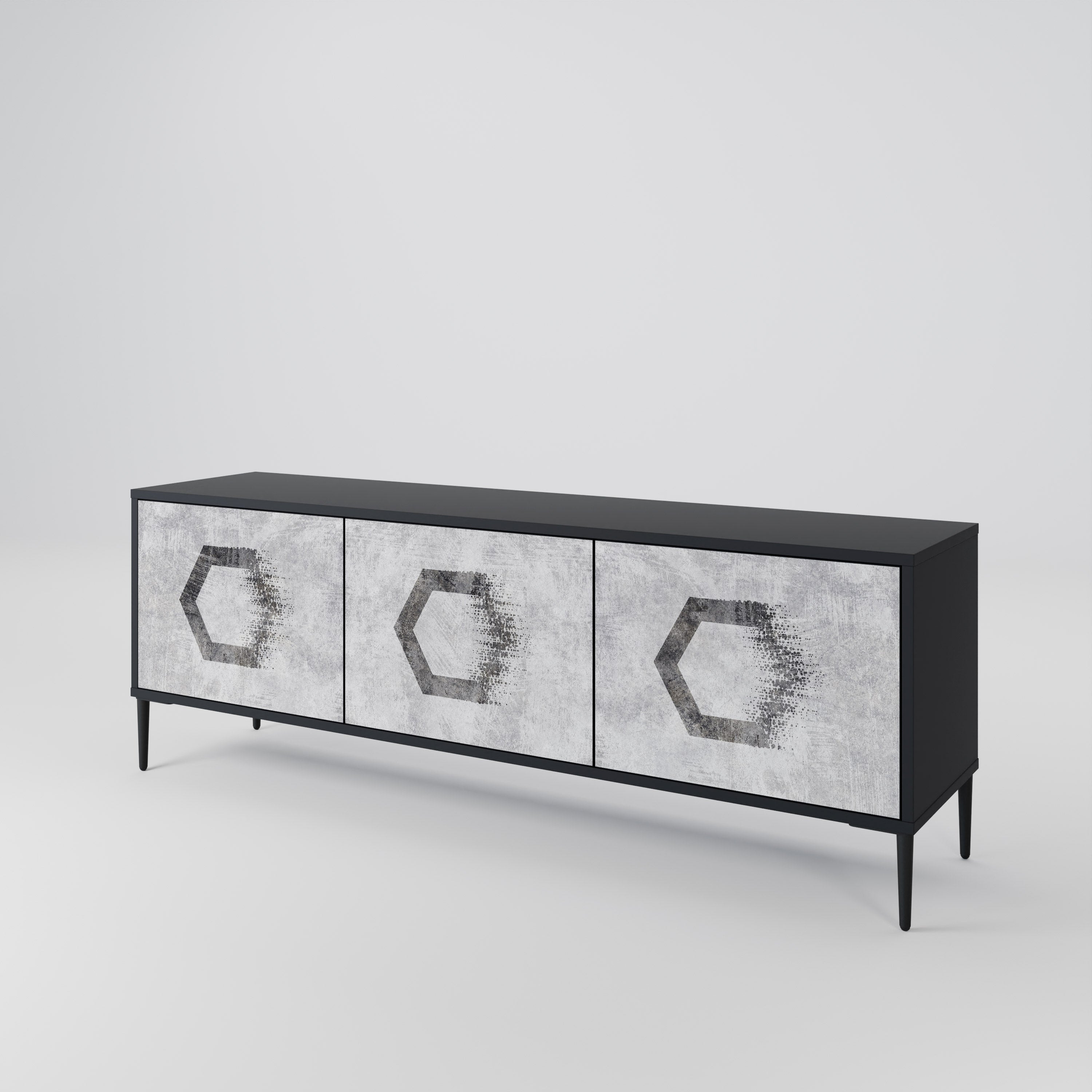 HEXAGONAL FIGURES 3-Door TV Cabinet