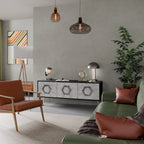 HEXAGONAL FIGURES TV-Lowboard mit 3 Türen in Schwarz