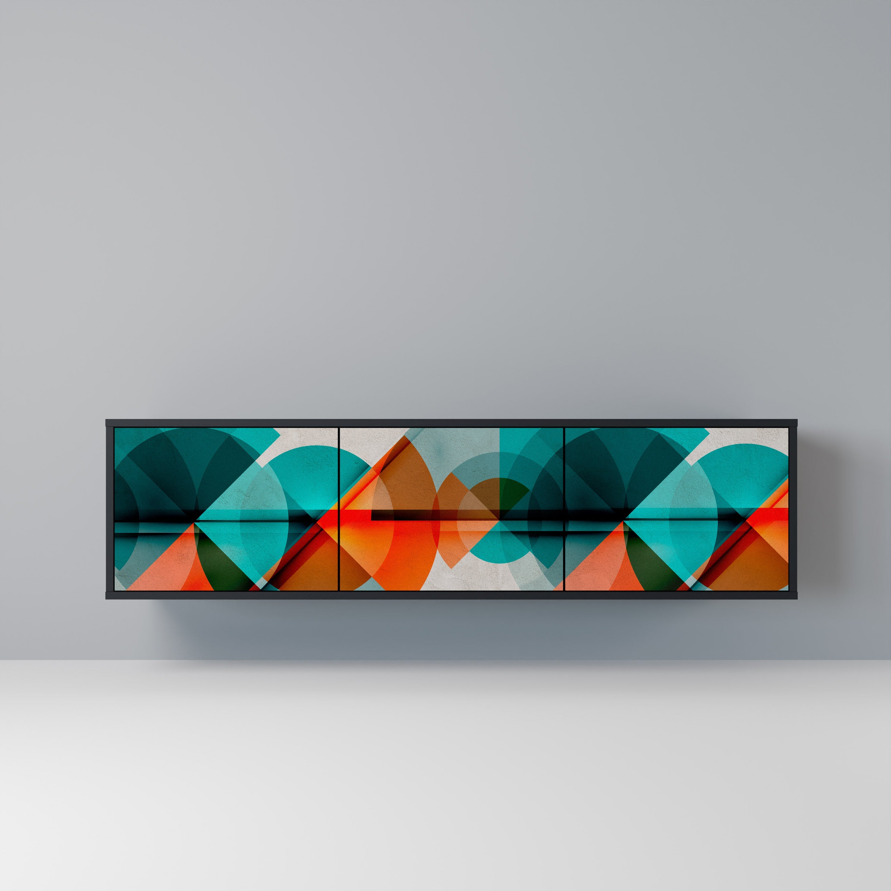 CIRCULAR RHAPSODY TV-Lowboard mit 3 Türen in Schwarz