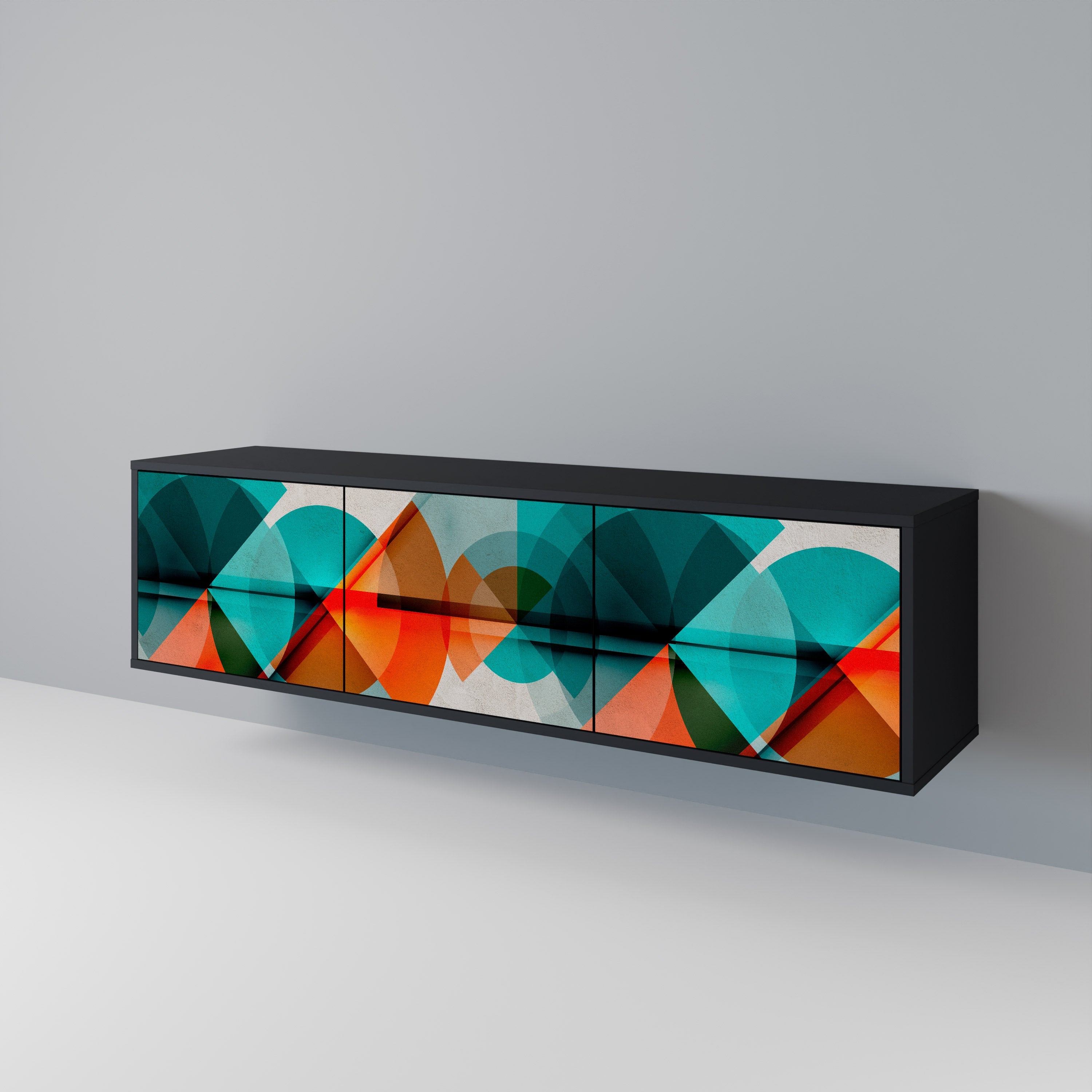 CIRCULAR RHAPSODY TV-Lowboard mit 3 Türen in Schwarz