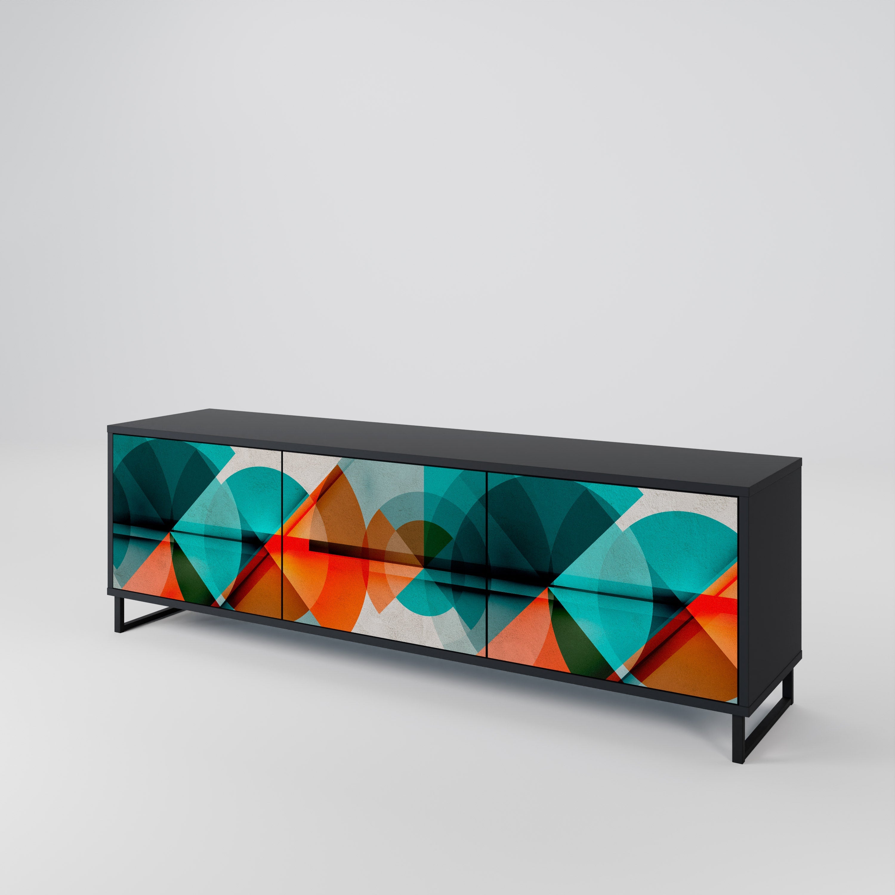 CIRCULAR RHAPSODY TV-Lowboard mit 3 Türen in Schwarz