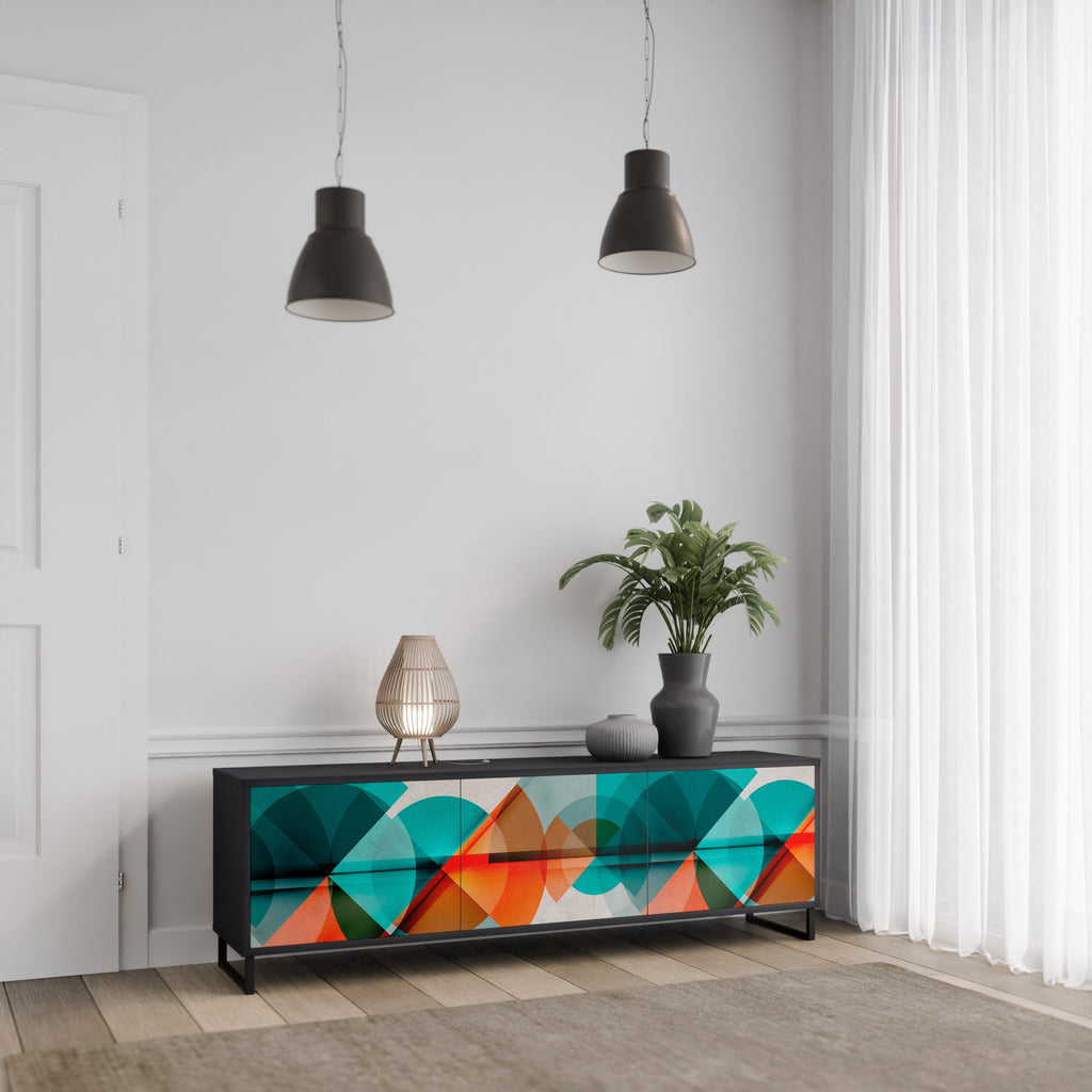 CIRCULAR RHAPSODY TV-Lowboard mit 3 Türen in Schwarz