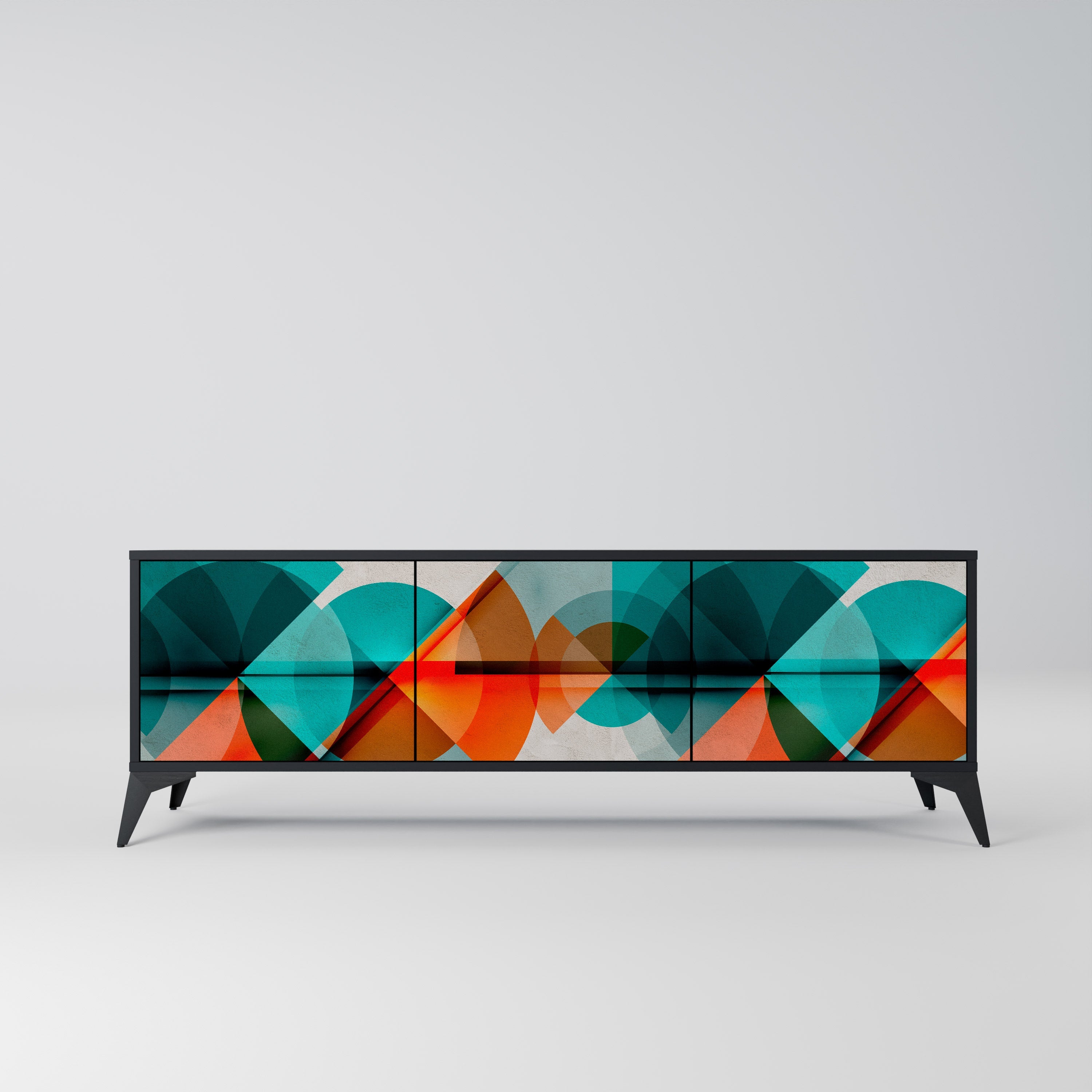 CIRCULAR RHAPSODY TV-Lowboard mit 3 Türen in Schwarz