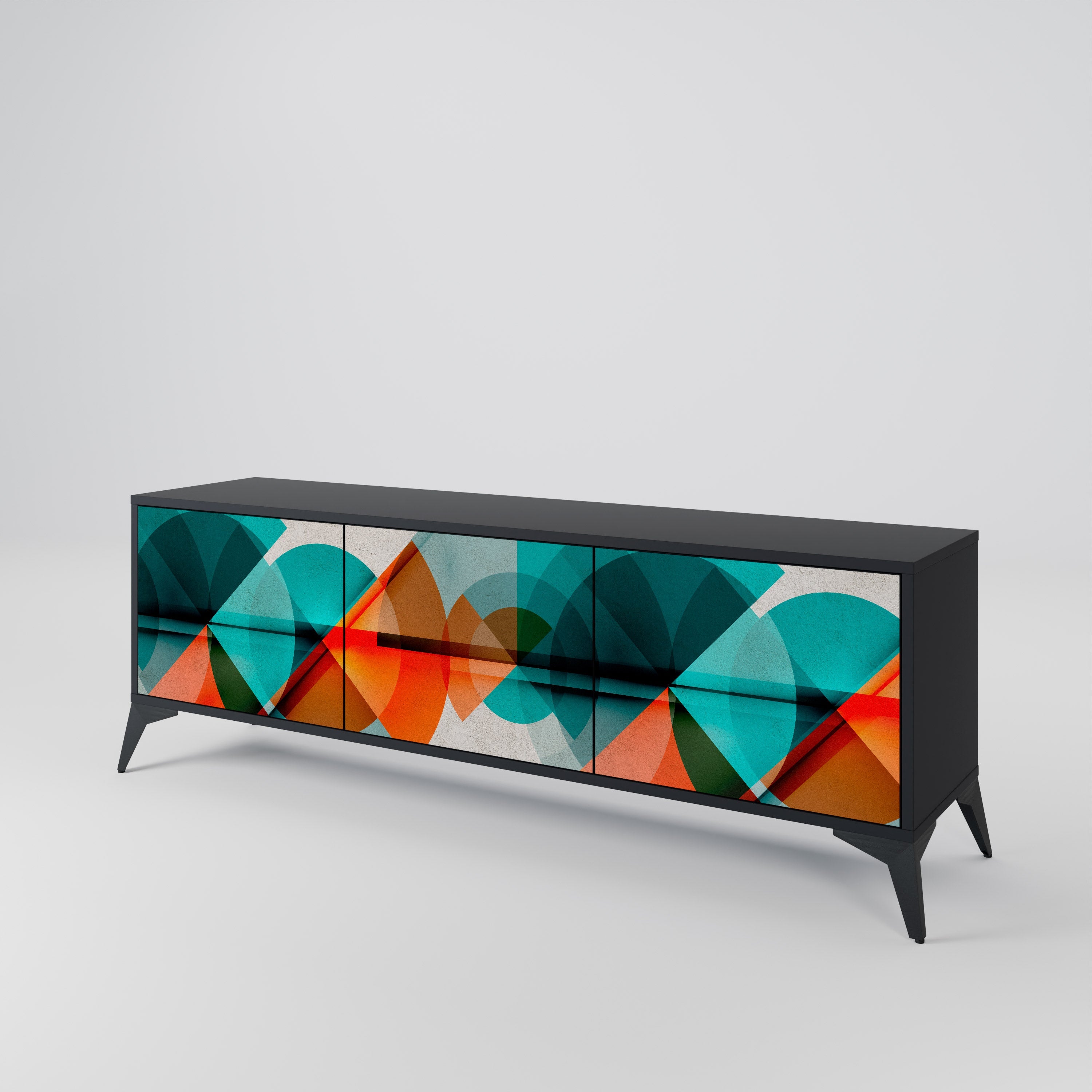CIRCULAR RHAPSODY TV-Lowboard mit 3 Türen in Schwarz