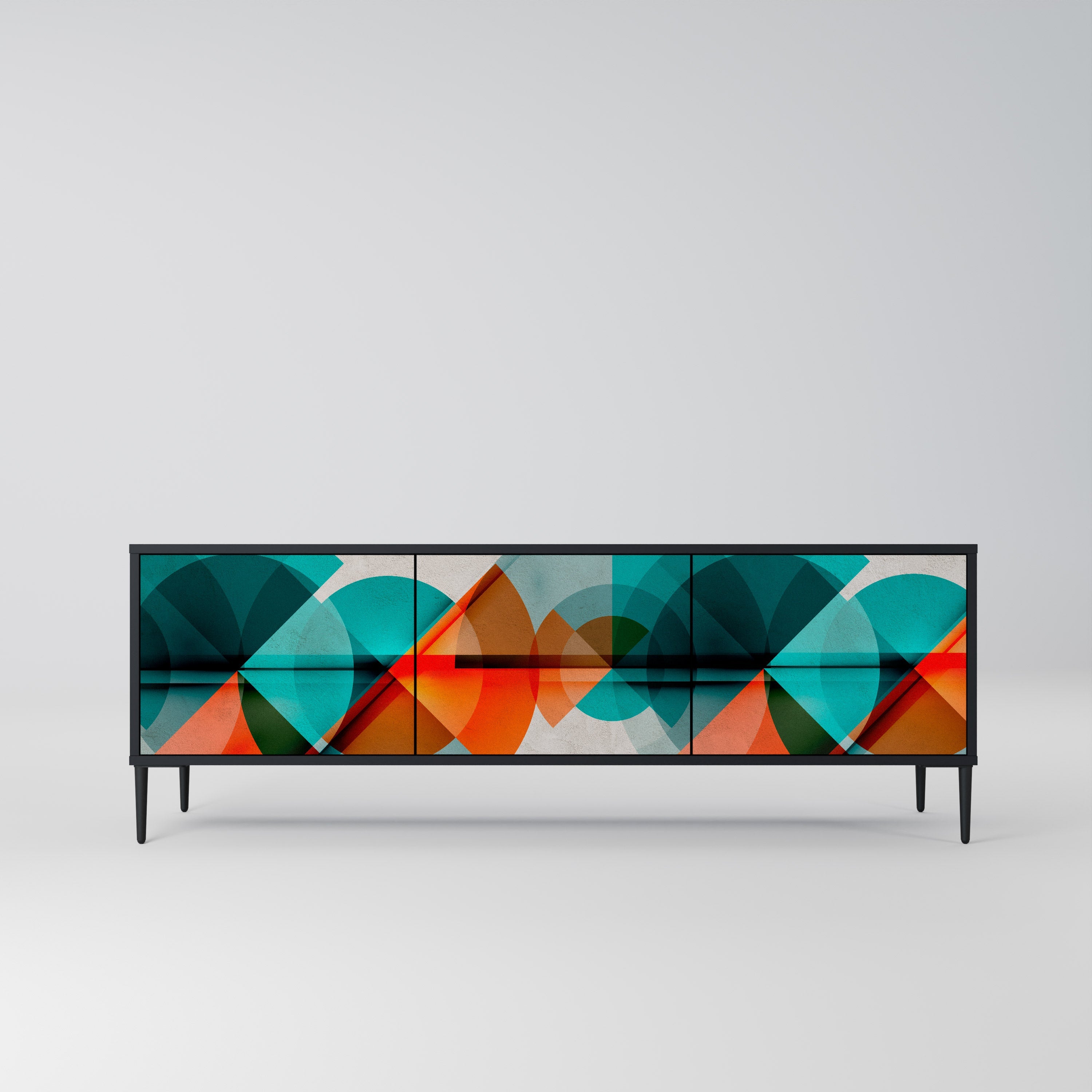 CIRCULAR RHAPSODY TV-Lowboard mit 3 Türen in Schwarz