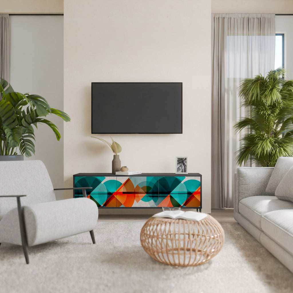 CIRCULAR RHAPSODY TV-Lowboard mit 3 Türen in Schwarz