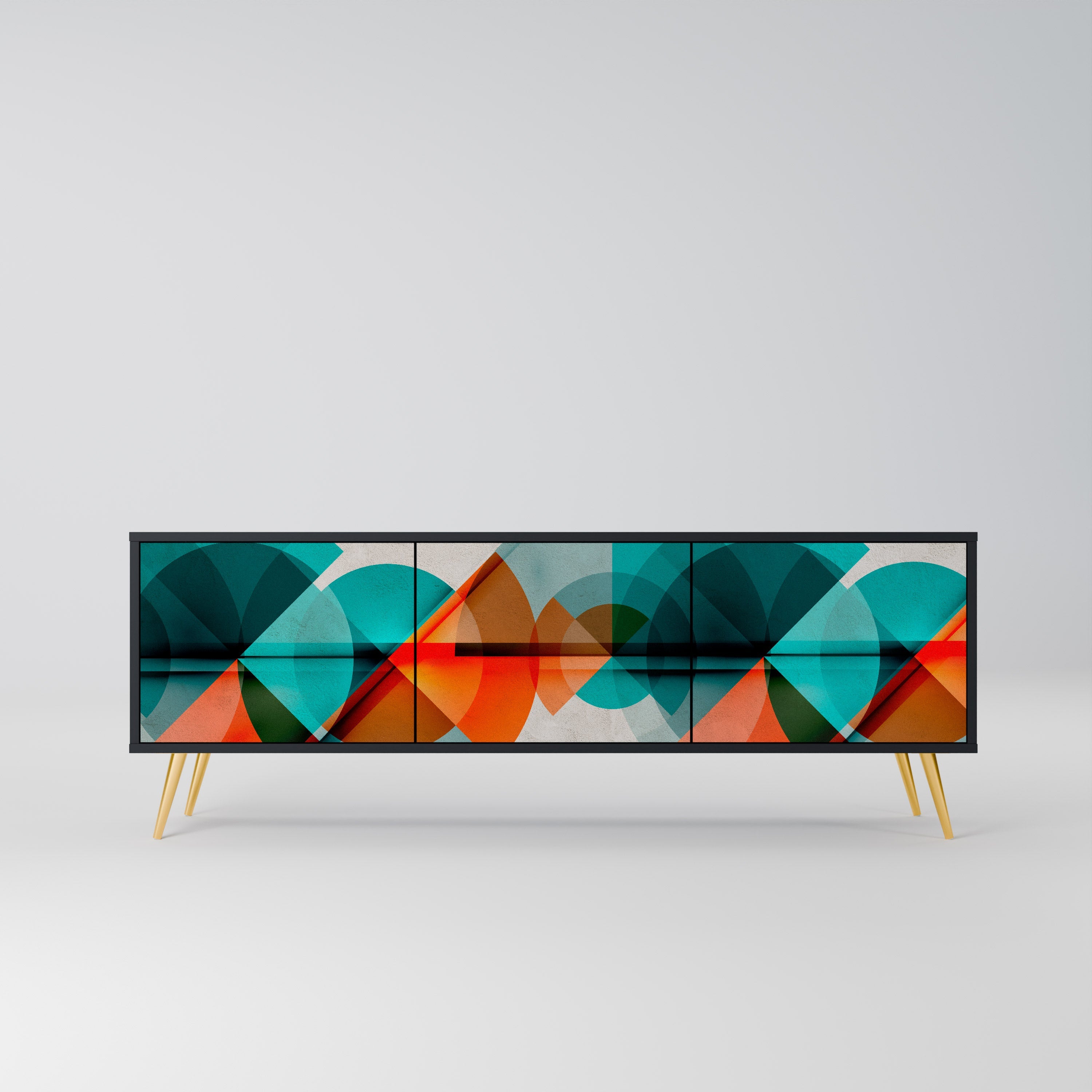 CIRCULAR RHAPSODY TV-Lowboard mit 3 Türen in Schwarz