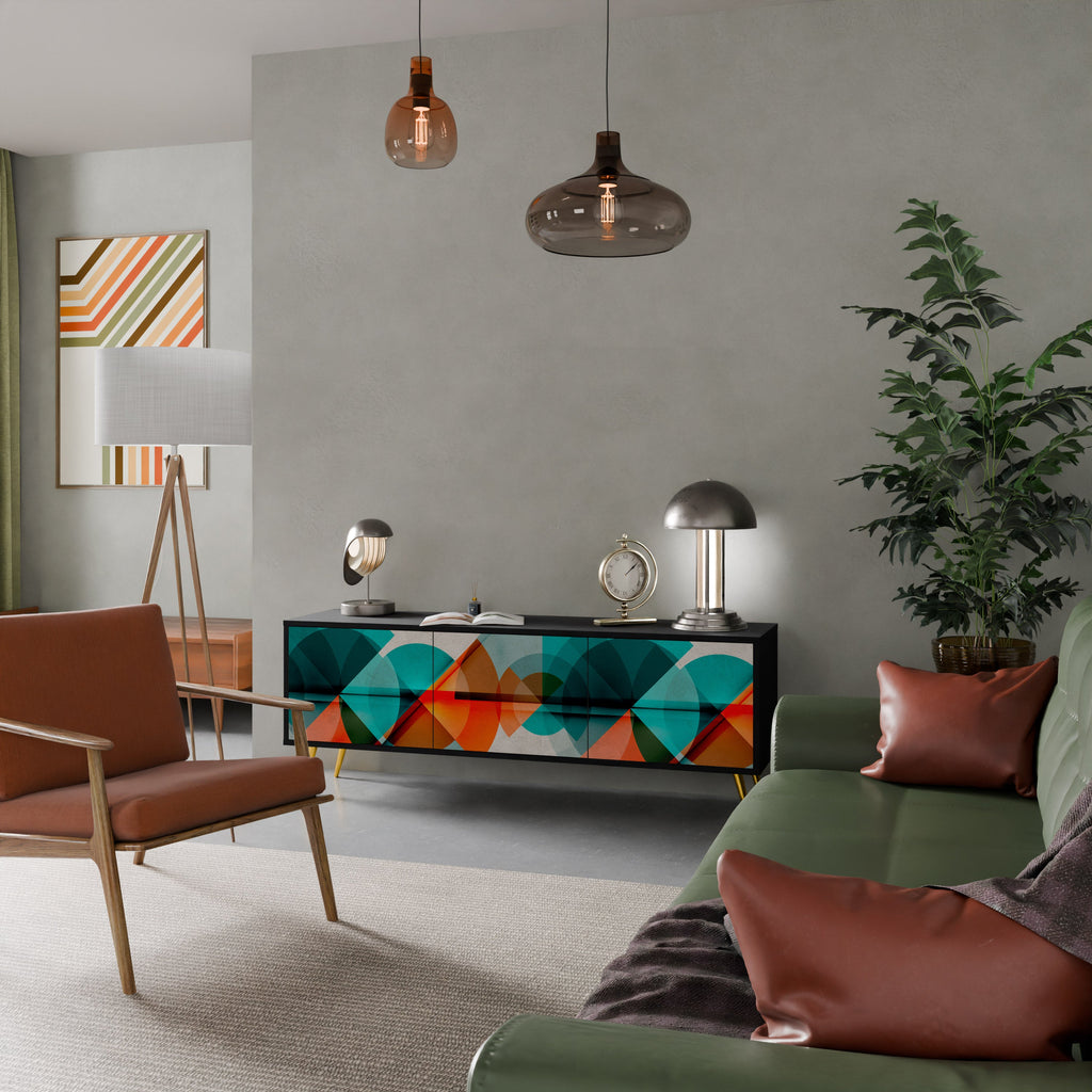 CIRCULAR RHAPSODY TV-Lowboard mit 3 Türen in Schwarz