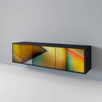 PIERCING SHARPNESS TV-Lowboard mit 3 Türen in Schwarz