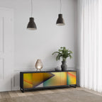 PIERCING SHARPNESS TV-Lowboard mit 3 Türen in Schwarz