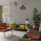 PIERCING SHARPNESS TV-Lowboard mit 3 Türen in Schwarz