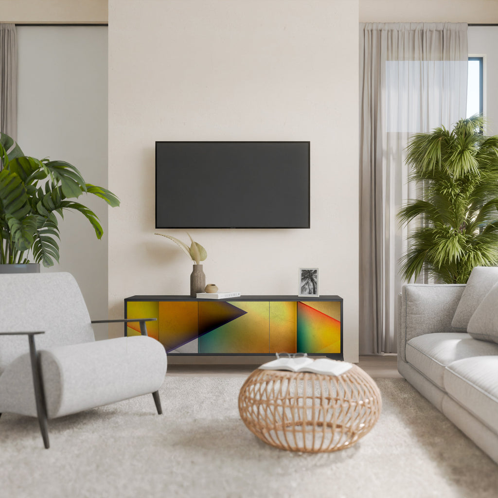 PIERCING SHARPNESS TV-Lowboard mit 3 Türen in Schwarz