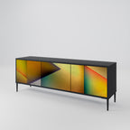 PIERCING SHARPNESS TV-Lowboard mit 3 Türen in Schwarz