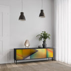 PIERCING SHARPNESS TV-Lowboard mit 3 Türen in Schwarz