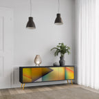 PIERCING SHARPNESS TV-Lowboard mit 3 Türen in Schwarz