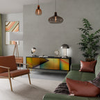 PIERCING SHARPNESS TV-Lowboard mit 3 Türen in Schwarz