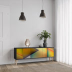 PIERCING SHARPNESS TV-Lowboard mit 3 Türen in Schwarz