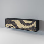 UNIFIED FRAGMENTS 3-Door TV Stand in Black Finish