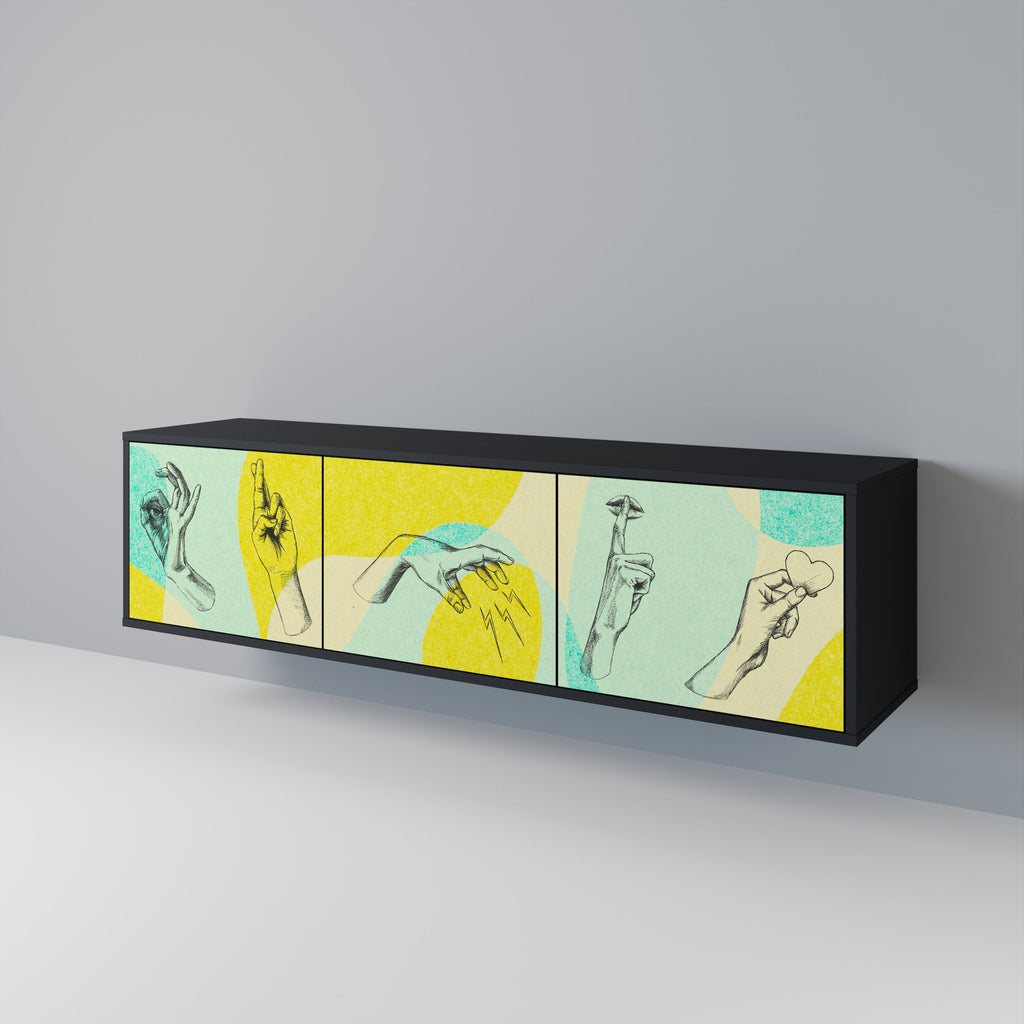 BODY LANGUAGE TV-Lowboard mit 3 Türen in Schwarz