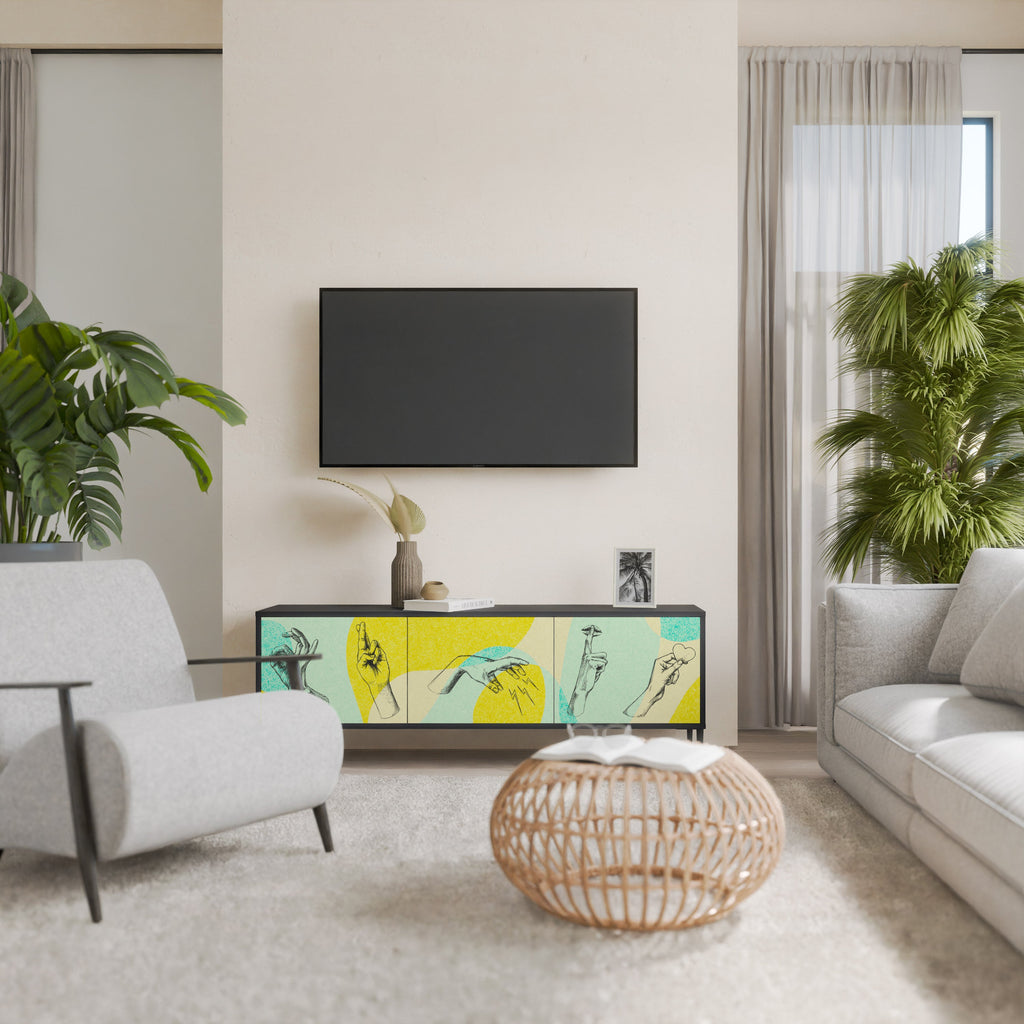 BODY LANGUAGE TV-Lowboard mit 3 Türen in Schwarz