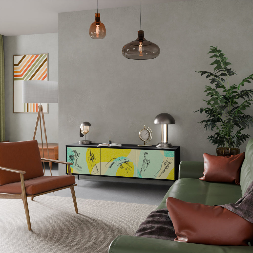 BODY LANGUAGE TV-Lowboard mit 3 Türen in Schwarz