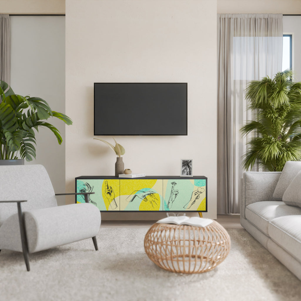 BODY LANGUAGE TV-Lowboard mit 3 Türen in Schwarz