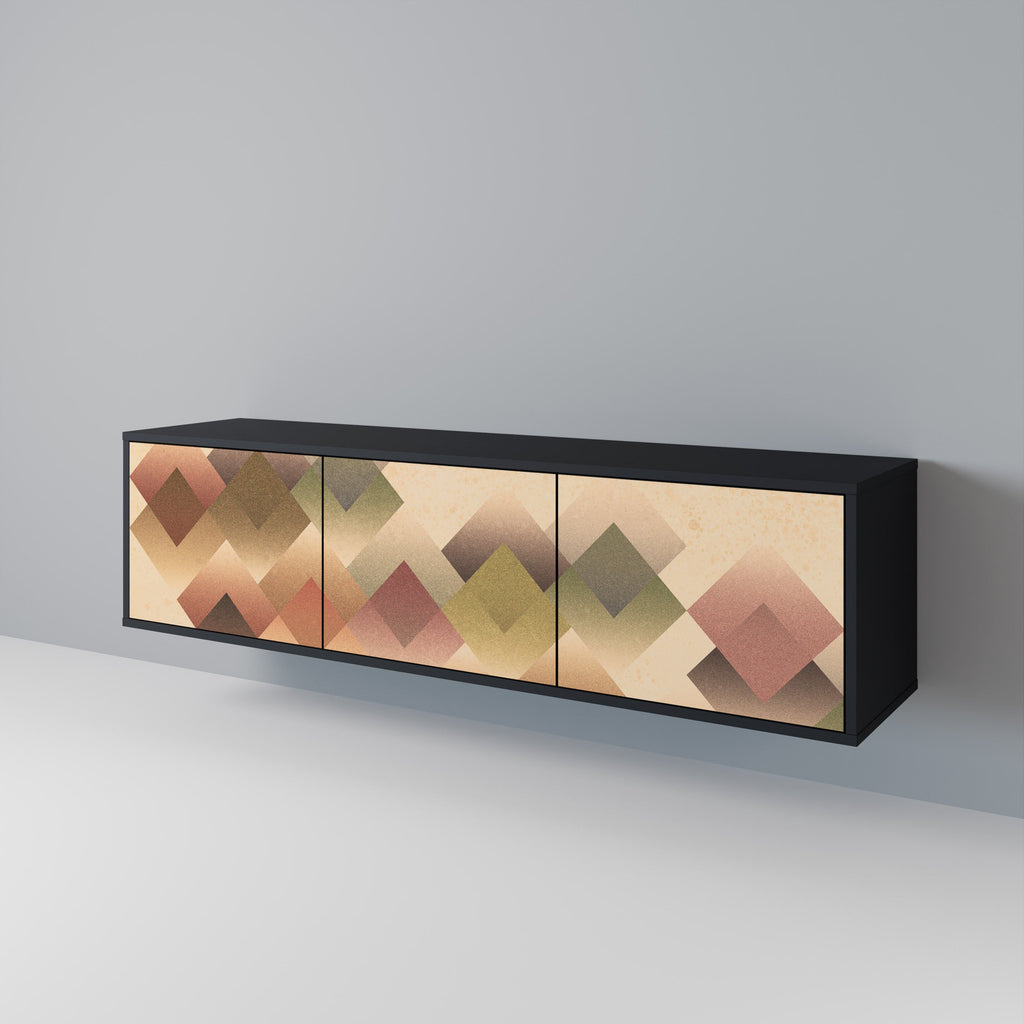 GEOMETRIC FUSION TV-Lowboard mit 3 Türen in Schwarz