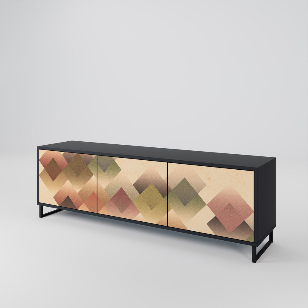 GEOMETRIC FUSION TV-Lowboard mit 3 Türen in Schwarz