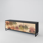GEOMETRIC FUSION TV-Lowboard mit 3 Türen in Schwarz