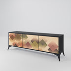 GEOMETRIC FUSION TV-Lowboard mit 3 Türen in Schwarz