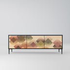 GEOMETRIC FUSION TV-Lowboard mit 3 Türen in Schwarz