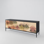 GEOMETRIC FUSION TV-Lowboard mit 3 Türen in Schwarz