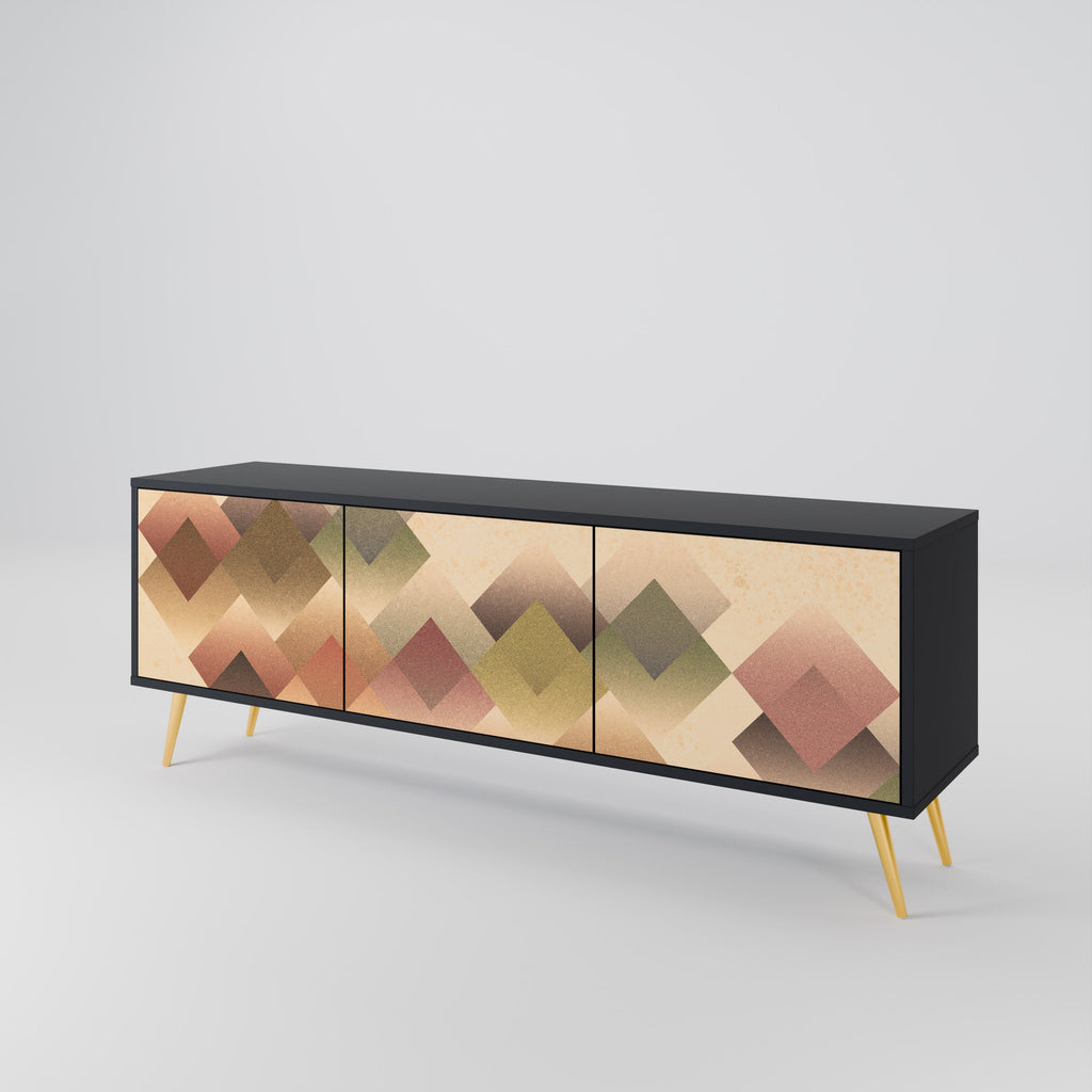 GEOMETRIC FUSION TV-Lowboard mit 3 Türen in Schwarz