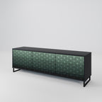 ORNAMENTAL GLIMMER 3-Door TV Stand in Black Finish