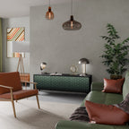 ORNAMENTAL GLIMMER 3-Door TV Stand in Black Finish