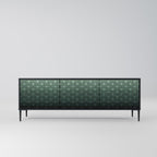 ORNAMENTAL GLIMMER 3-Door TV Stand in Black Finish