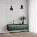 ORNAMENTAL GLIMMER 3-Door TV Stand in Black Finish