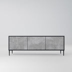 CONCRETE ZIG ZAG TV-Lowboard mit 3 Türen in Schwarz