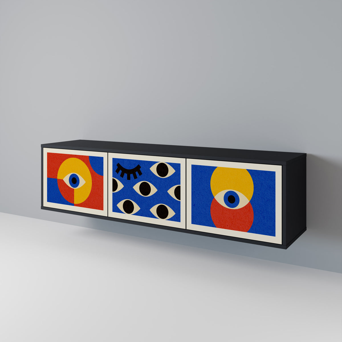 GEOMETRIC EYES 3-türiges TV-Lowboard