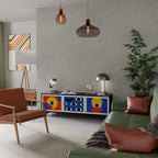 GEOMETRIC EYES TV-Lowboard mit 3 Türen in Schwarz