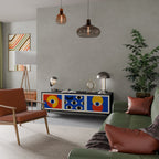 GEOMETRIC EYES TV-Lowboard mit 3 Türen in Schwarz