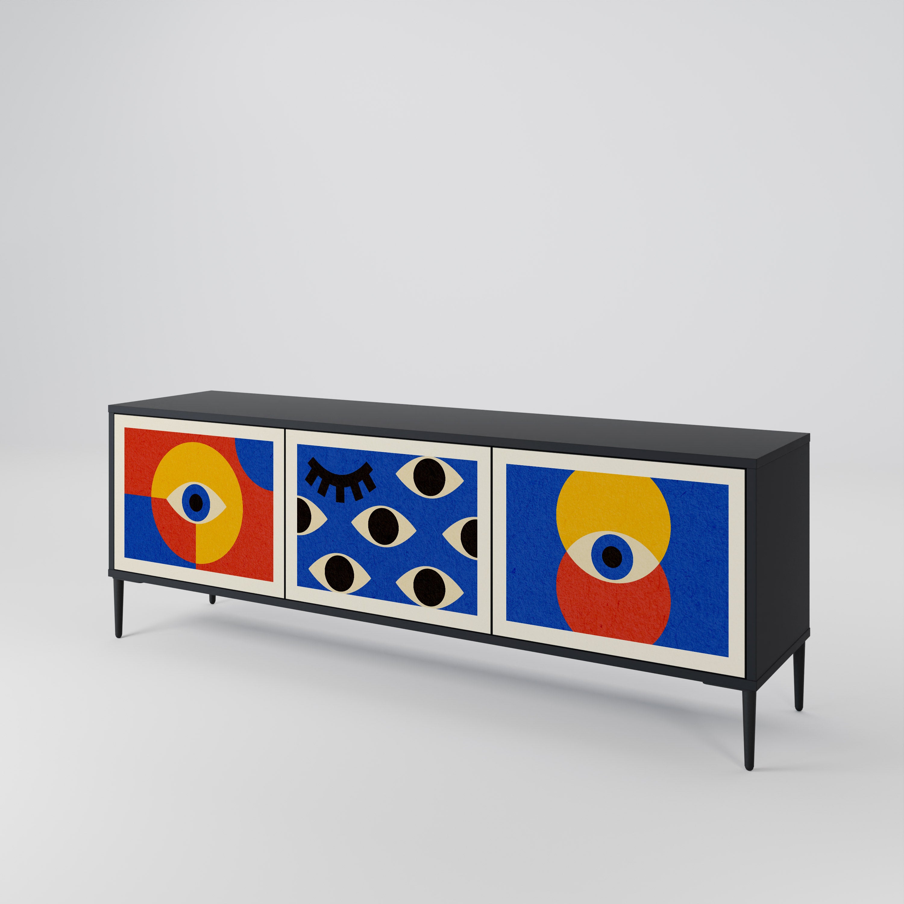 GEOMETRIC EYES 3-Door TV Cabinet