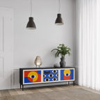 GEOMETRIC EYES TV-Lowboard mit 3 Türen in Schwarz