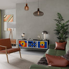 GEOMETRIC EYES TV-Lowboard mit 3 Türen in Schwarz