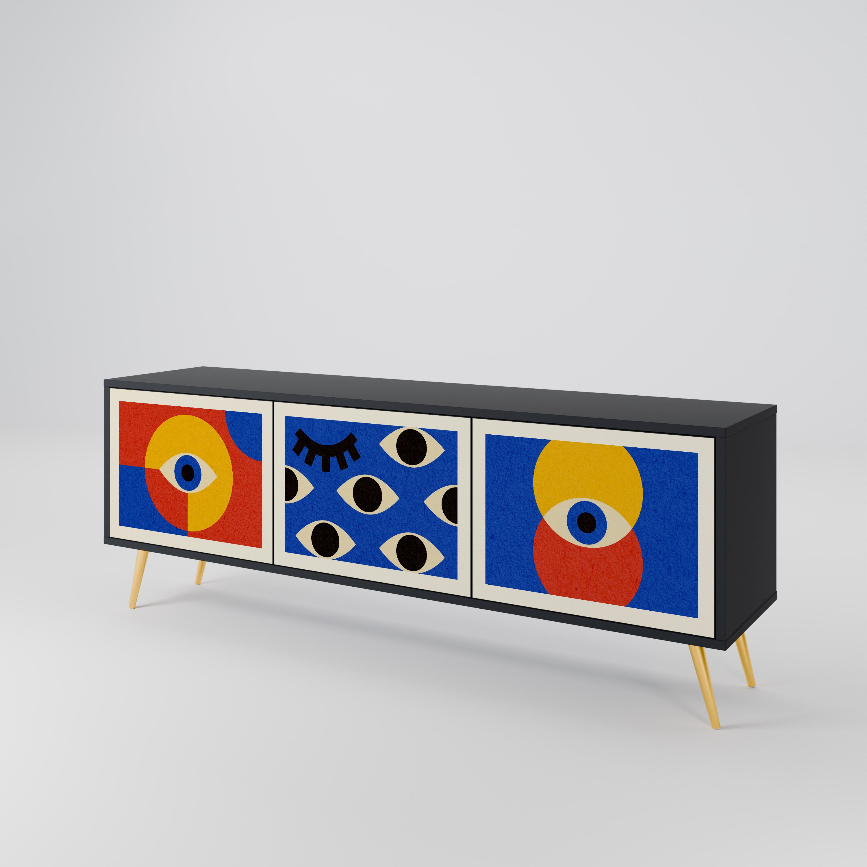 GEOMETRIC EYES 3-Door TV Cabinet